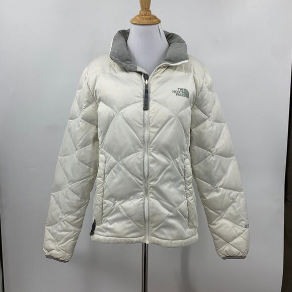 The North Face Alis Puffer Jacket Womens Medium Ivory 550 Down Insulated Quilted - Picture 2 of 16